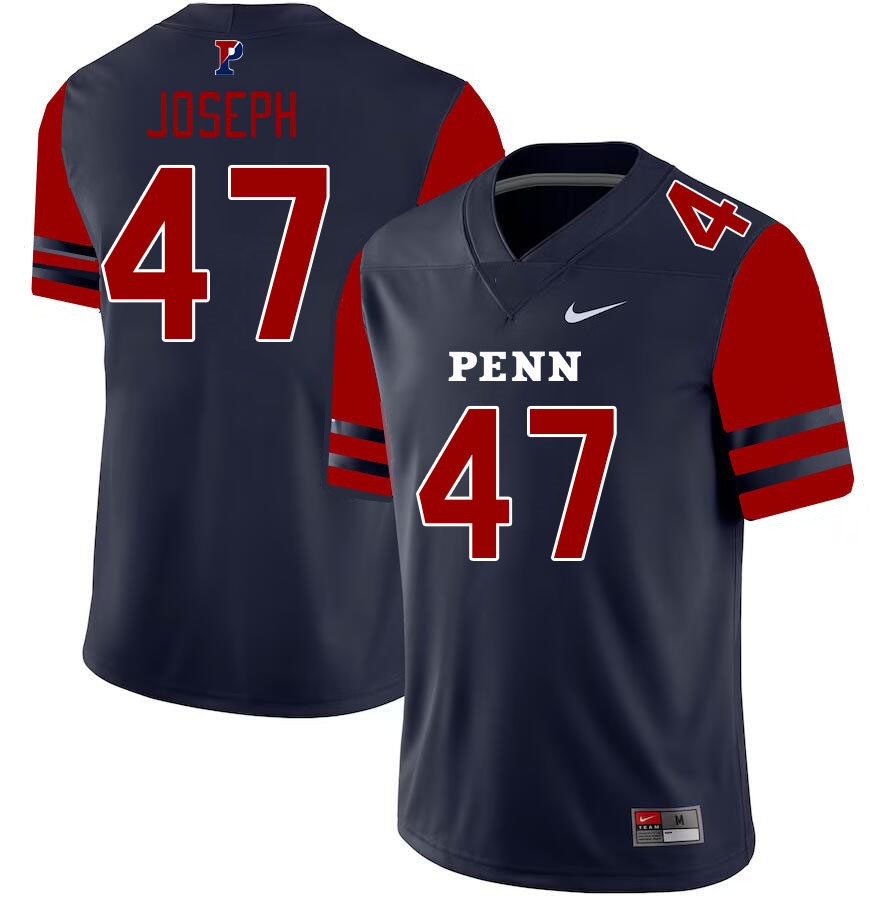 Men-Youth #47 Mitzseen Joseph Penn-Quakers 2023 College Football Jerseys Stitched-Blue